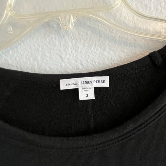 James Perse Raglan Sweatshirt Dress Long Sleeve Size 3 Large Black - Picture 4 of 11